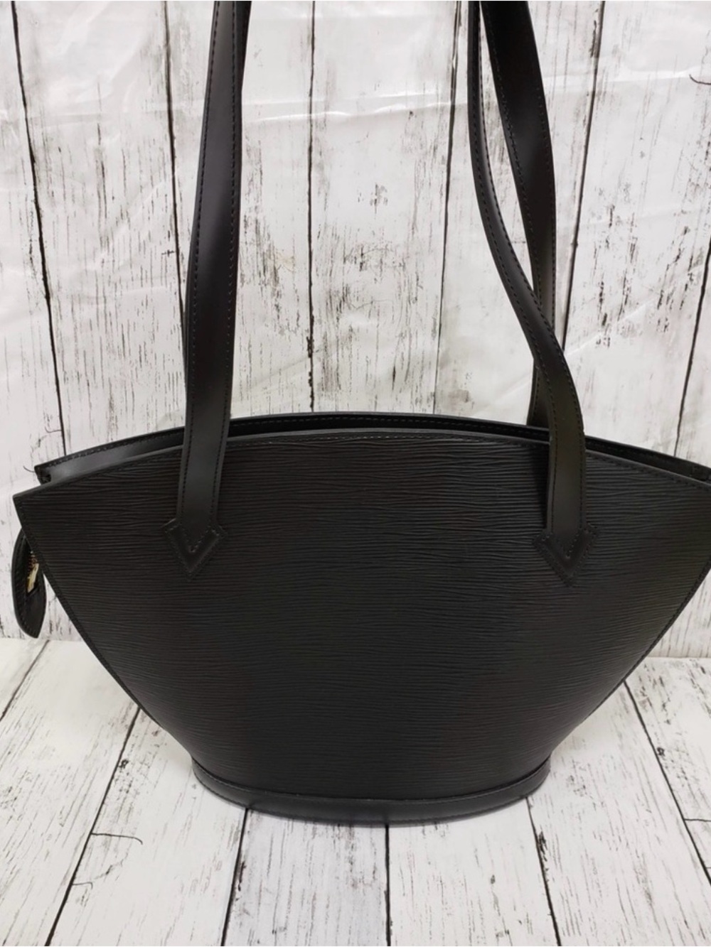 Louis Vuitton Black Epi Leather Tote w/matching wallet